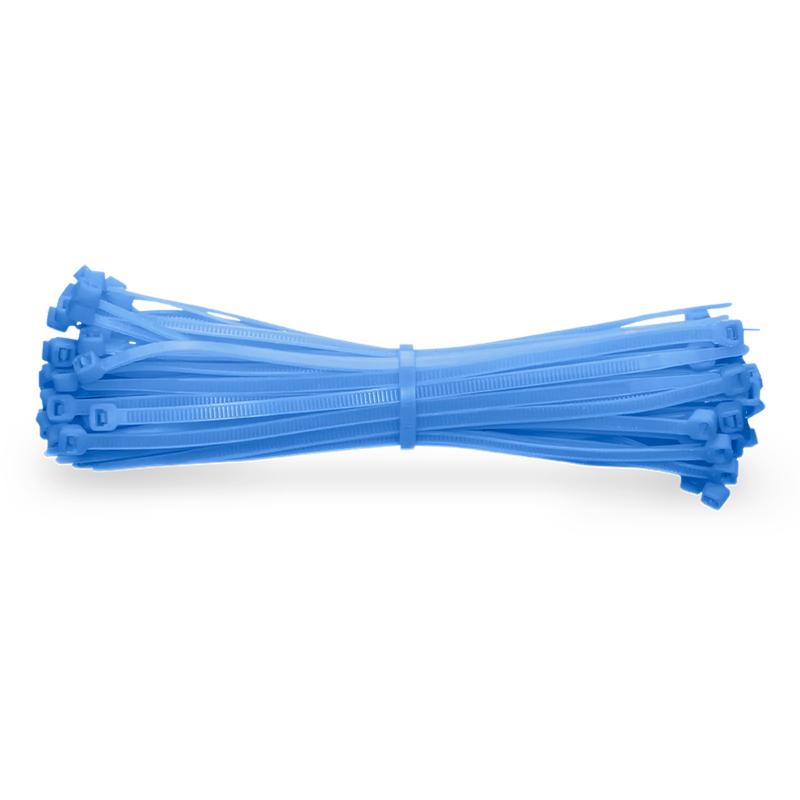 100Pcs/Pack 6in.L x 0.15in.W Self-Locking Nylon Cable Ties, Blue