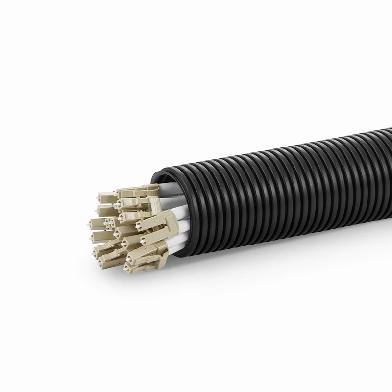 10m (33ft) Black Flame Retardant Polypropylene Convoluted Tubing, 36mm Inside Diameter