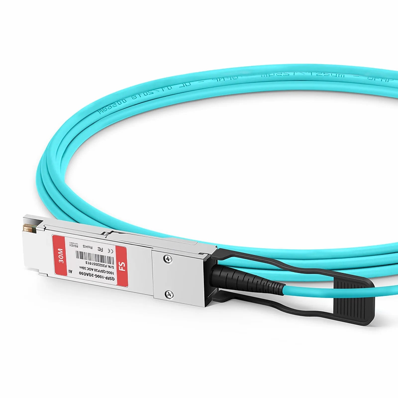 30m (98ft) Arista Networks Compatible 100G QSFP28 4 x 25G NRZ to 2 x 50G QSFP28 2 x 25G NRZ Active Optical Breakout Cable