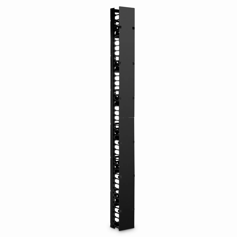 Vertical Single Sided Steel Cable Manager, 45RU, Bend Radius Finger, 5.5 in. Wide