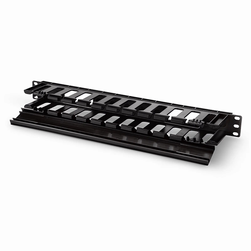 Horizontal Single Sided Manager, 1RU, Finger Duct with Cover, 3.43 in. Depth