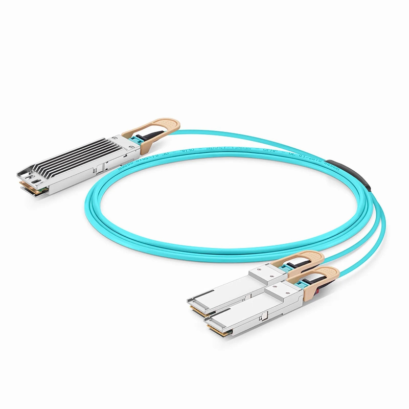 10m (33ft) Arista Networks Compatible 400G OSFP 8 x 50G PAM4 Finned Top to 2 x 200G QSFP56 4 x 50G PAM4 Active Optical Breakout Cable