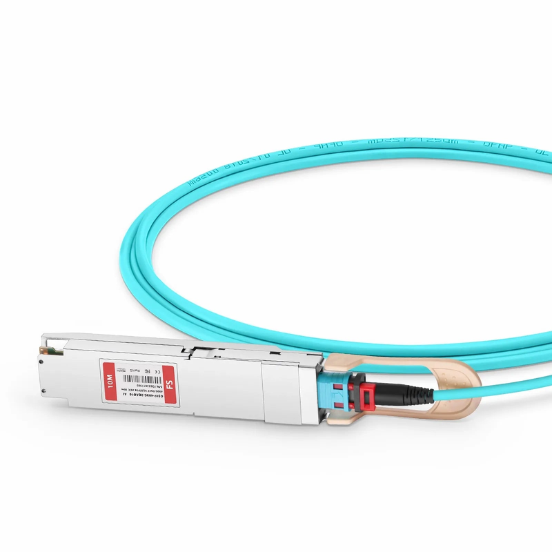 10m (33ft) Arista Networks Compatible 400G OSFP 8 x 50G PAM4 Finned Top to 2 x 200G QSFP56 4 x 50G PAM4 Active Optical Breakout Cable