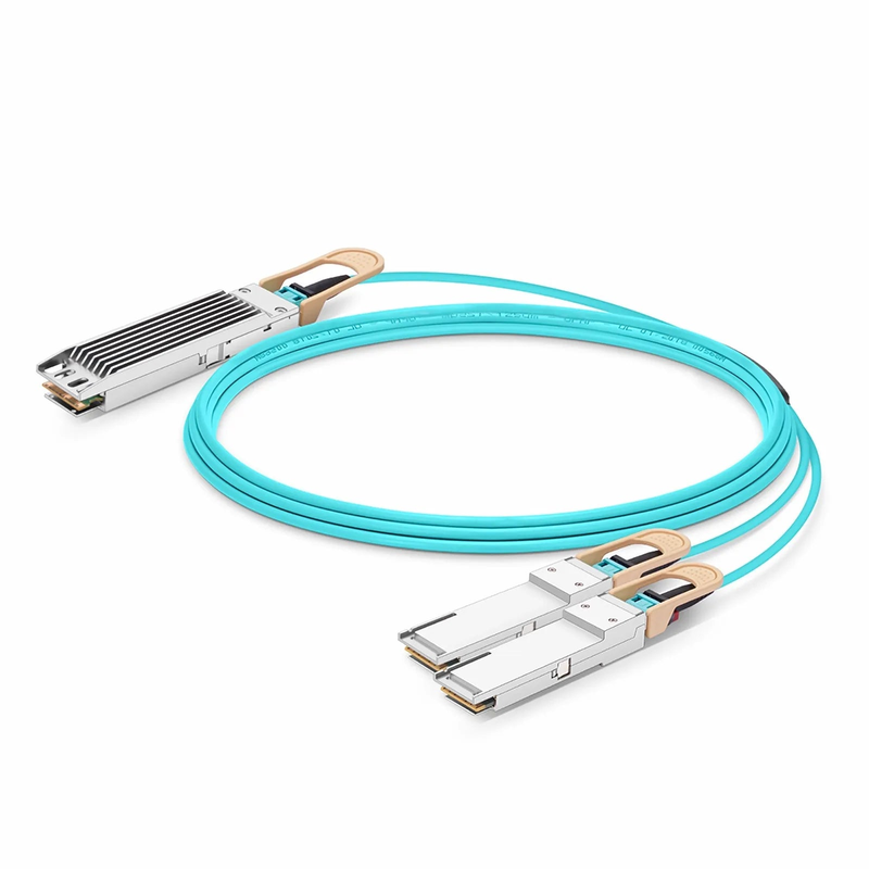 20m (66ft) Arista Networks Compatible 400G OSFP 8 x 50G PAM4 Finned Top to 2 x 200G QSFP56 4 x 50G PAM4 Active Optical Breakout Cable