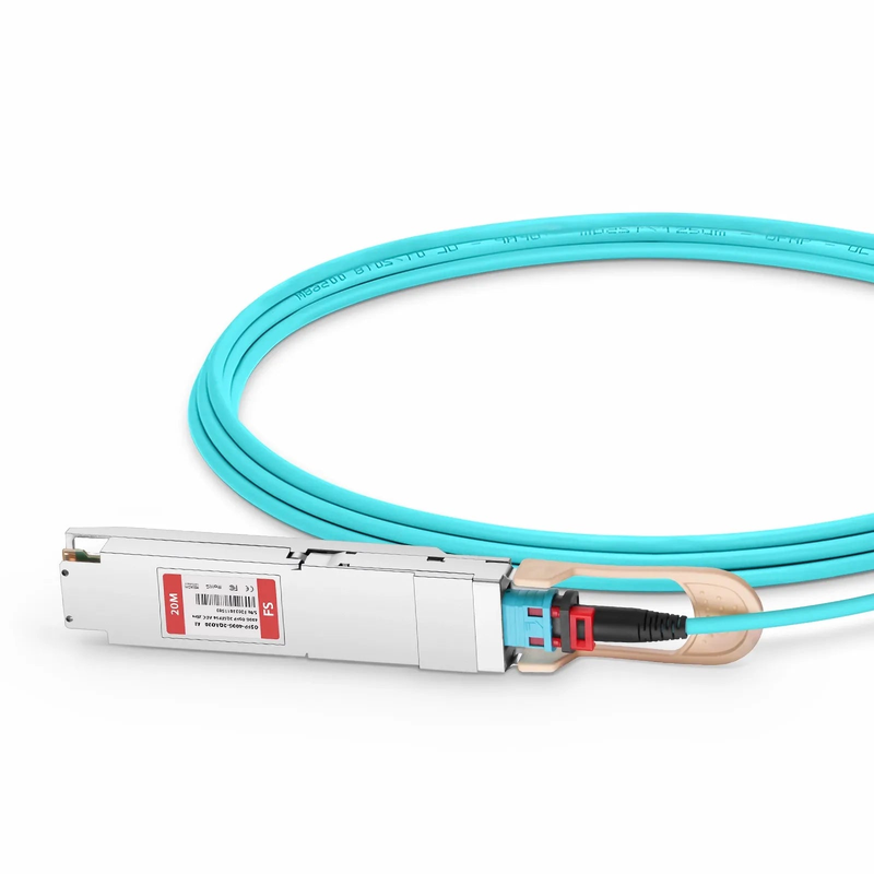 20m (66ft) Arista Networks Compatible 400G OSFP 8 x 50G PAM4 Finned Top to 2 x 200G QSFP56 4 x 50G PAM4 Active Optical Breakout Cable