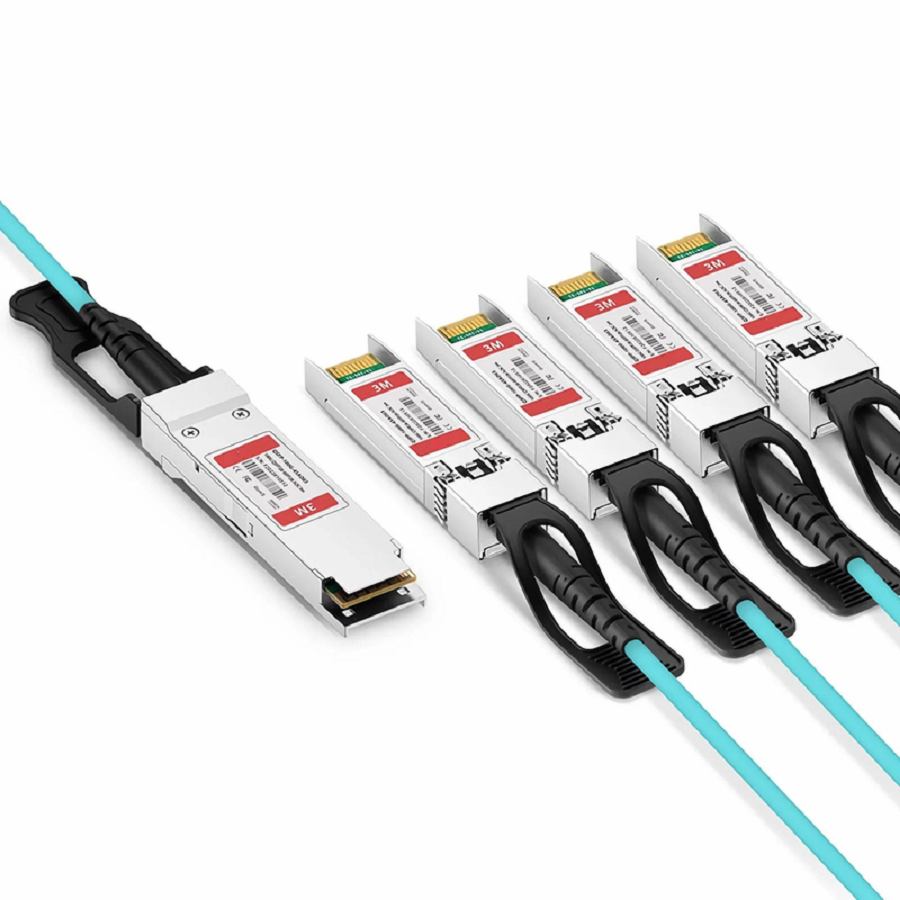 3m (10ft) Cisco QSFP-4SFP25G-AOC3M Compatible 100G QSFP28 4 x 25G NRZ to 4 x 25G SFP28 NRZ Active Optical Breakout Cable