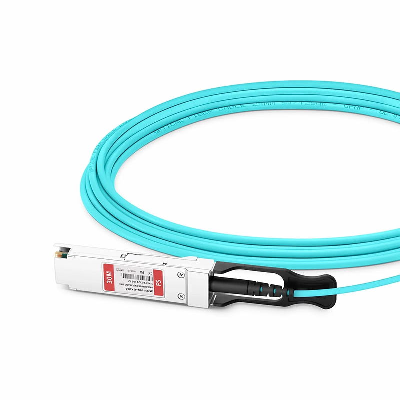 30m (98ft) Cisco QSFP-4SFP25G-AOC30M Compatible 100G QSFP28 4 x 25G NRZ to 4 x 25G SFP28 NRZ Active Optical Breakout Cable
