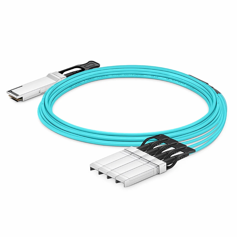 50m (164ft) Cisco QSFP-4SFP25G-AOC50M Compatible 100G QSFP28 4 x 25G NRZ to 4 x 25G SFP28 NRZ Active Optical Breakout Cable