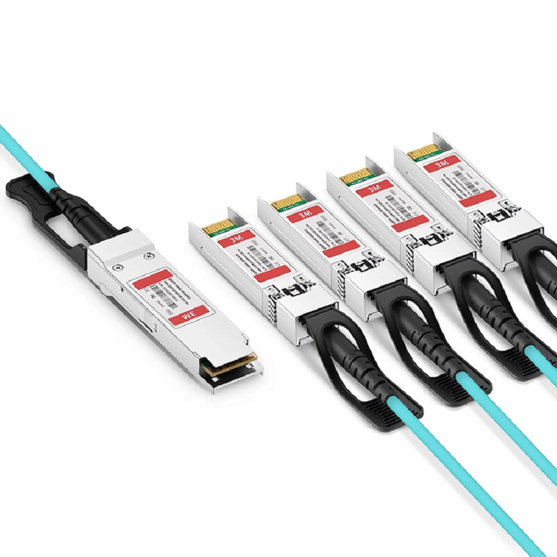 50m (164ft) Cisco QSFP-4SFP25G-AOC50M Compatible 100G QSFP28 4 x 25G NRZ to 4 x 25G SFP28 NRZ Active Optical Breakout Cable