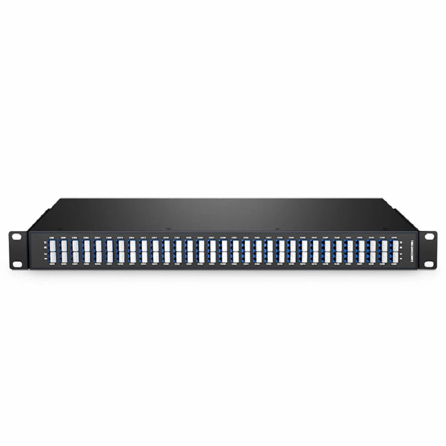60 Channels Odd DWDM Mux Demux, Super C-band 100GHz 190.75-196.65THz, with Monitor Port, 6.0dB Typical IL, LC/UPC, Dual Fiber, FMU 1U Rack Mount