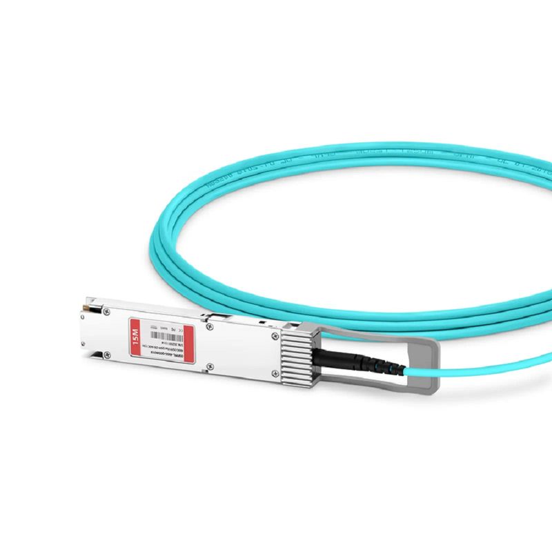 10m (33ft) Generic Compatible 400G OSFP 8 x 50G PAM4 Finned Top to 4 x 100G QSFP28 4 x 25G NRZ Active Optical Breakout Cable