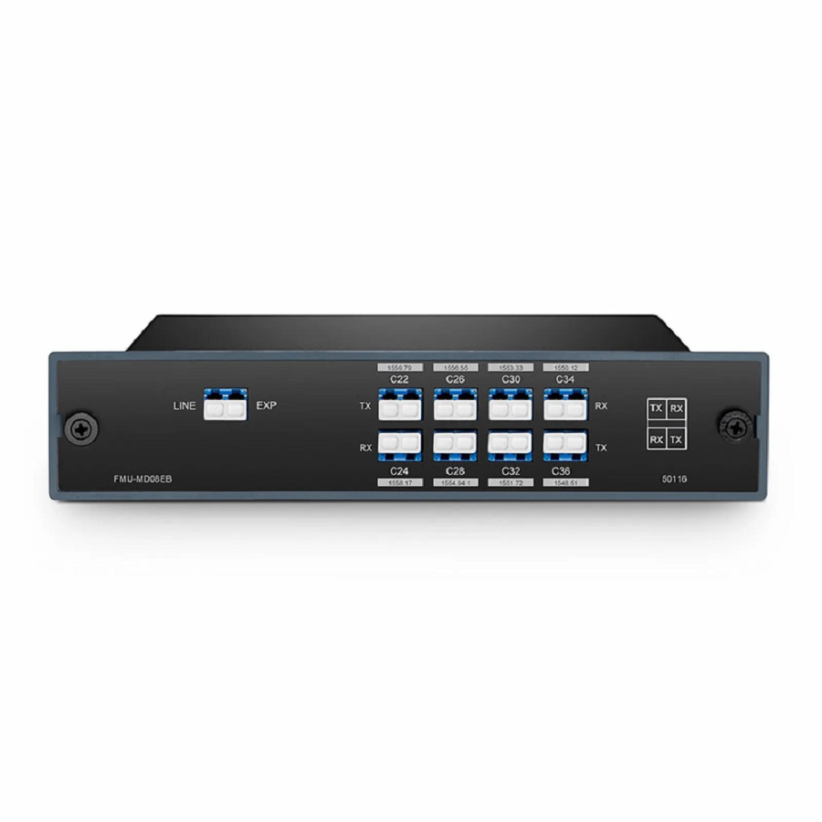 8 Channels DWDM Mux Demux, 100GHz C22-C36, with Expansion Port, 4.2dB Typical IL, LC/UPC, Single Fiber, Side-B, FMU Plug-in Module