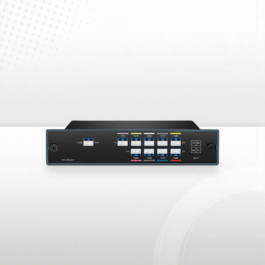 9 Channels CWDM Mux Demux, 1270-1590nm, 2.4dB Typical IL, LC/UPC, Single Fiber, Side-A, FMU Plug-in Module