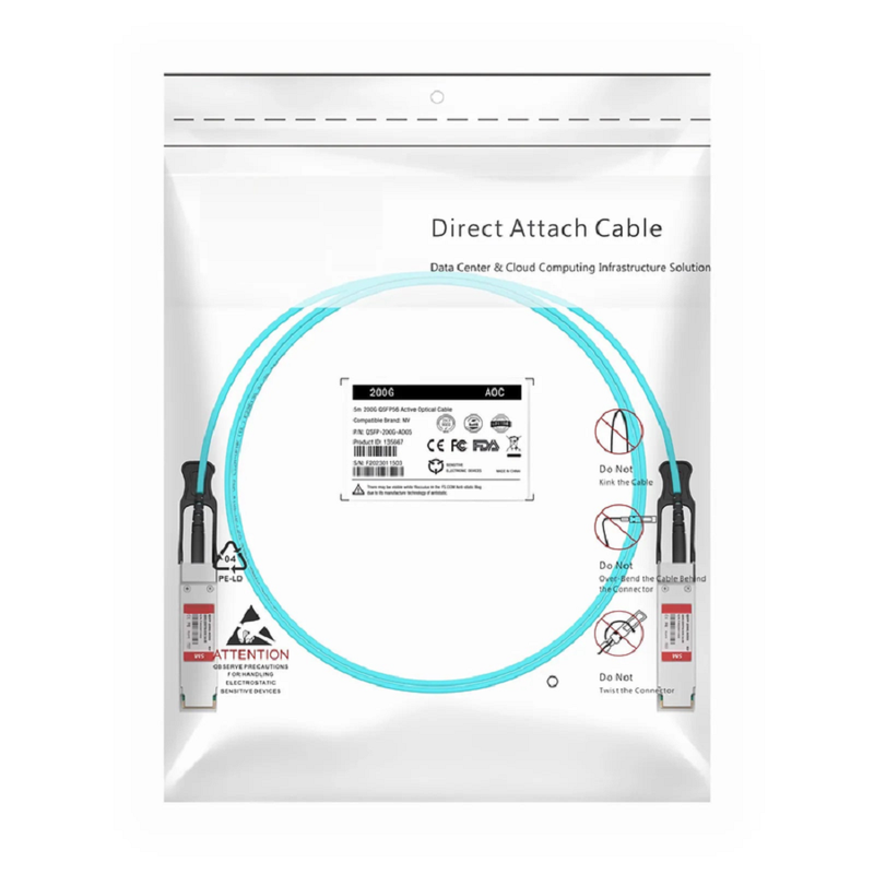 1m (3ft) Dell AOC-Q28-4SFP28-25G-1M Compatible 100G QSFP28 4 x 25G NRZ to 4 x 25G SFP28 NRZ Active Optical Breakout Cable