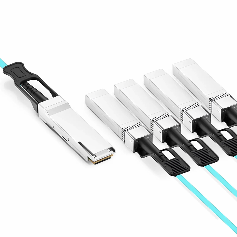 15m (49ft) Cisco QSFP-4SFP25G-AOC15M Compatible 100G QSFP28 4 x 25G NRZ to 4 x 25G SFP28 NRZ Active Optical Breakout Cable