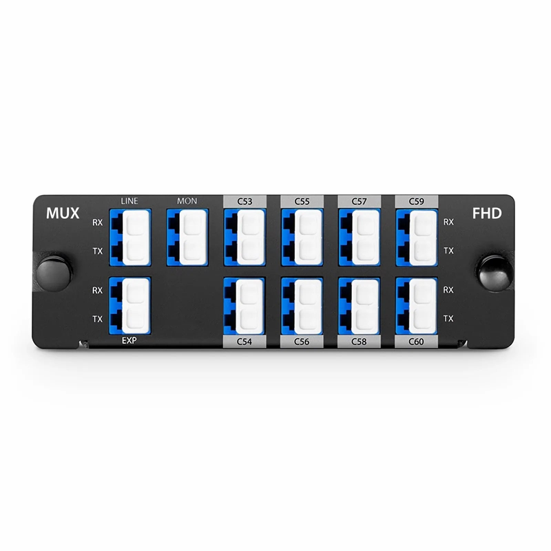 8 Channels DWDM Mux Demux, 100GHz C53-C60, with Monitor and Expansion Port, 2.4dB Typical IL, LC/UPC, Dual Fiber, High Density, FHDâ„¢ Plug-in Module