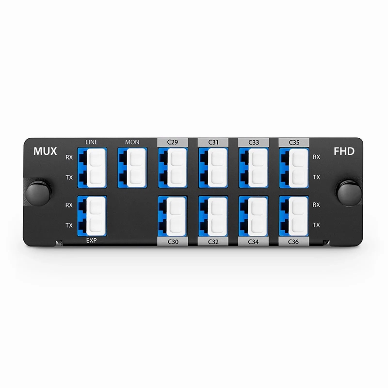 8 Channels DWDM Mux Demux, 100GHz C29-C36, with Monitor and Expansion Port, 2.4dB Typical IL, LC/UPC, Dual Fiber, High Density, FHDâ„¢ Plug-in Module