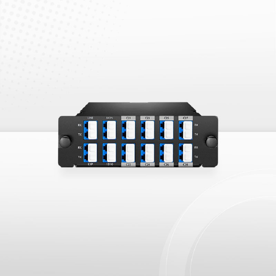8 Channels DWDM Mux Demux, 100GHz C21-C28, with Monitor, Expansion and 1310nm Port, 2.4dB Typical IL, LC/UPC, Dual Fiber, High Density, FHDâ„¢ Plug-in Module