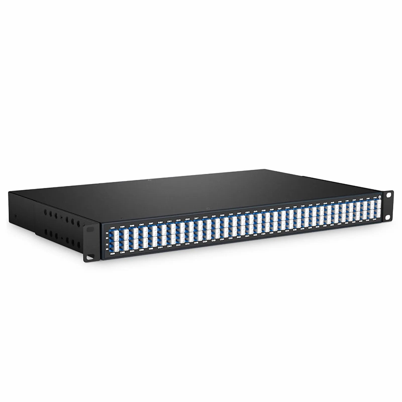64 Channels DWDM Mux Demux, Super C-band 75GHz 191.3625-196.0875THz, with Monitor Port, 5.8dB Typical IL, LC/UPC, Dual Fiber, FMU 1U Rack Mount