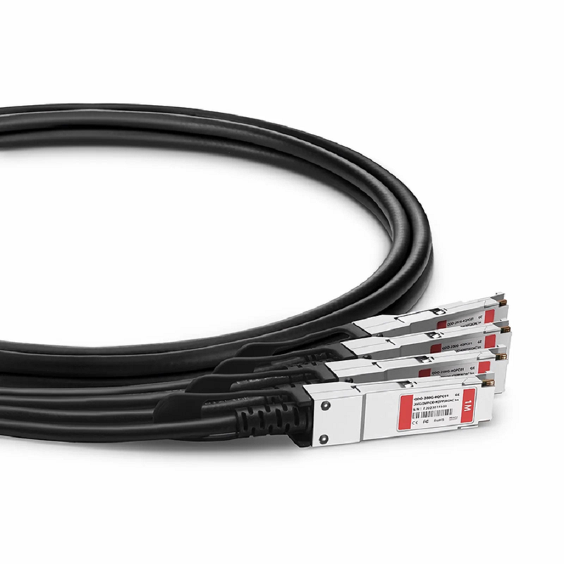1m (3ft) Generic Compatible 200G QSFP-DD 8 x 25G NRZ to 4 x 50G QSFP28 2 x 25G NRZ Passive Direct Attach Copper Breakout Cable