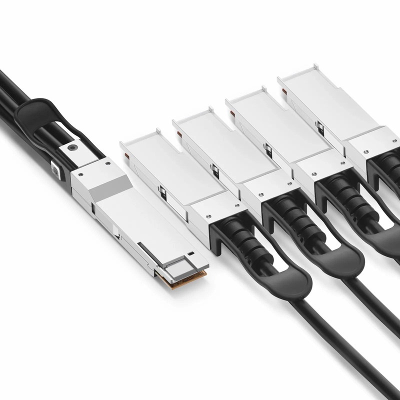 2m (7ft) Generic Compatible 400G QSFP-DD 8 x 50G PAM4 to 4 x 100G QSFP56 2 x 50G PAM4 Passive Direct Attach Copper Breakout Cable