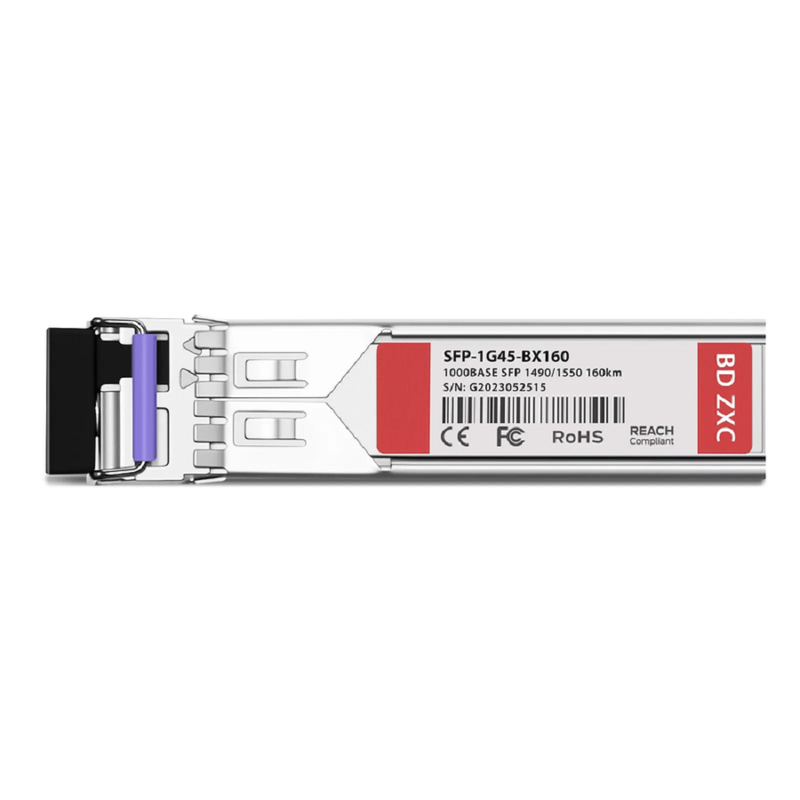 Cisco Compatible 1000BASE-BX-U SFP BiDi 1490nm-TX/1550nm-RX 160km DOM Simplex LC/UPC SMF Optical Transceiver Module (Industrial)