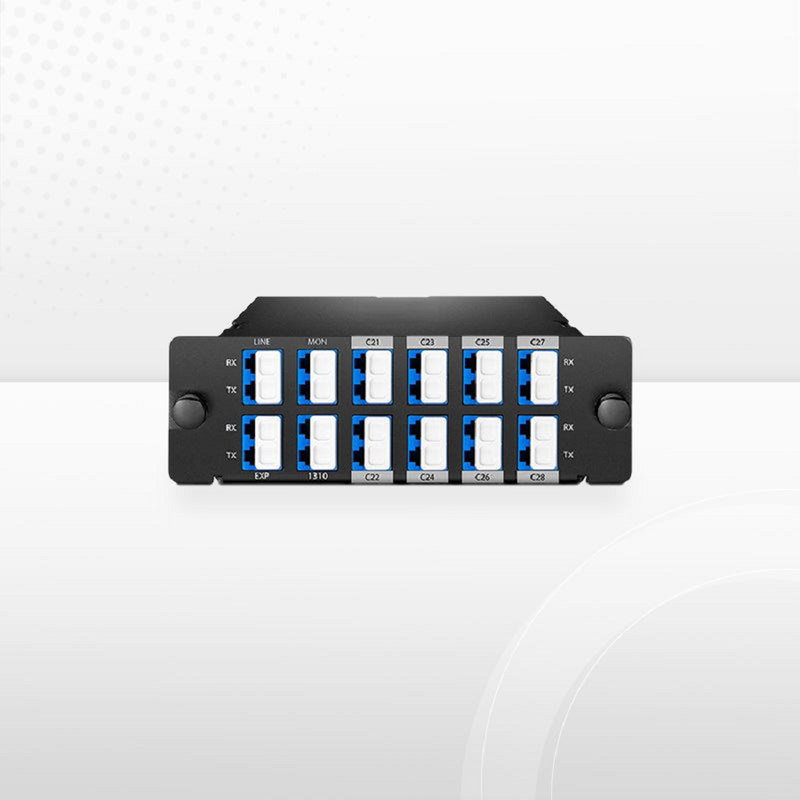 8 Channels DWDM Mux Demux, 100GHz C21-C28, with Monitor, Expansion and 1310nm Port, 2.4dB Typical IL, LC/UPC, Dual Fiber, High Density, FHDâ„¢ Plug-in Module