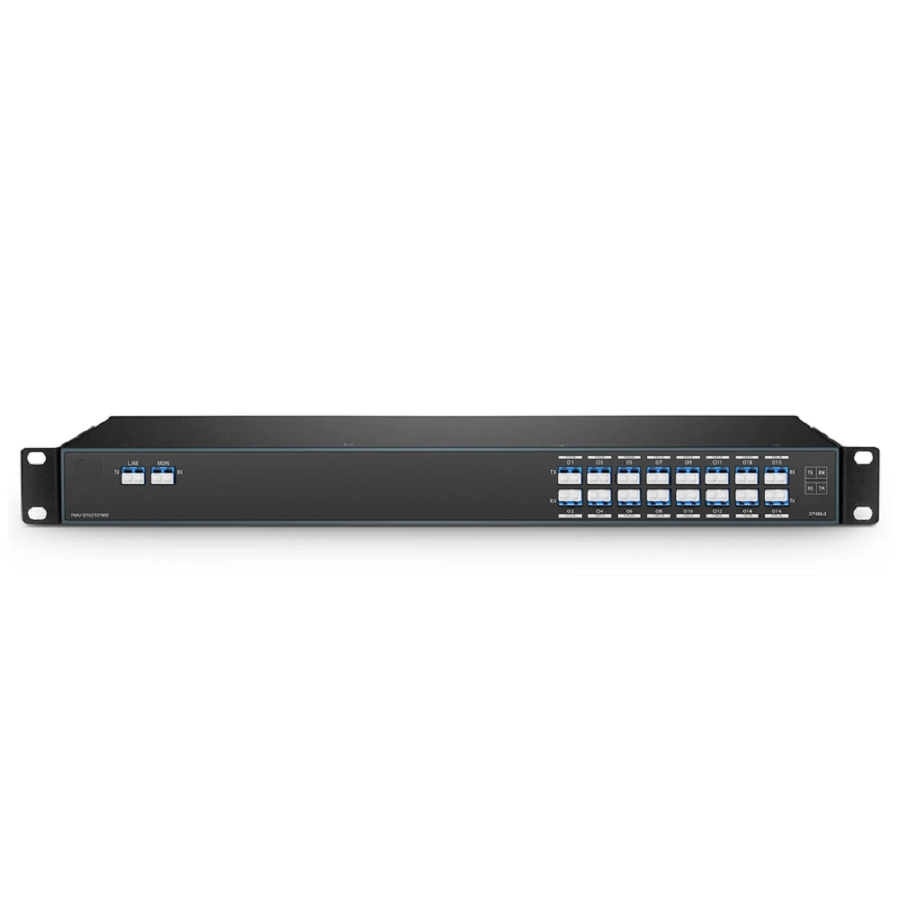 16 Channels O-band DWDM Mux Demux, 228.4-231.4THz, with Monitor Port, 5.0dB Typical IL, LC/UPC, Dual Fiber, FMU 1U Rack Mount