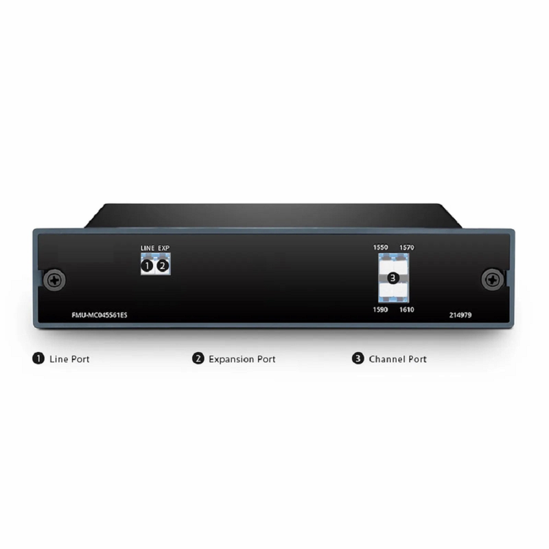 4 Channels CWDM Mux or Demux, 1550-1610nm, with Expansion Port, 1.5dB Typical IL, LC/UPC, Single Fiber, FMU Plug-in Module