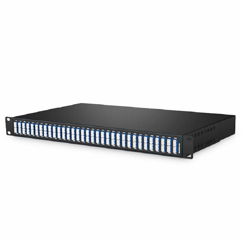 64 Channels DWDM Mux Demux, Super C-band 75GHz 191.3625-196.0875THz, with Monitor Port, 5.8dB Typical IL, LC/UPC, Dual Fiber, FMU 1U Rack Mount