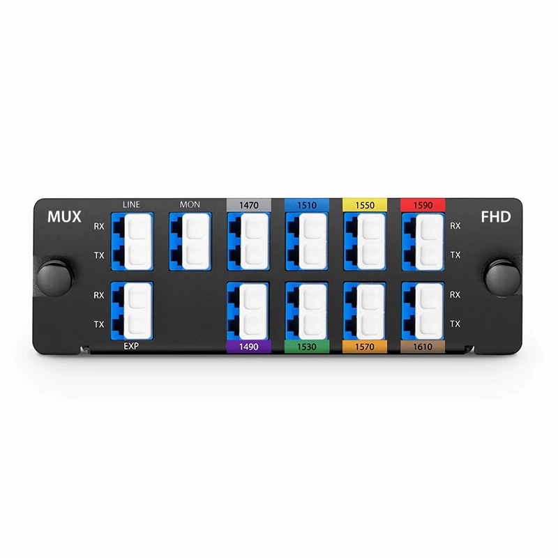 8 Channels CWDM Mux Demux, 1470-1610nm, with Monitor and Expansion Port, 2.0dB Typical IL, LC/UPC, Dual Fiber, High Density, FHDâ„¢ Plug-in Module