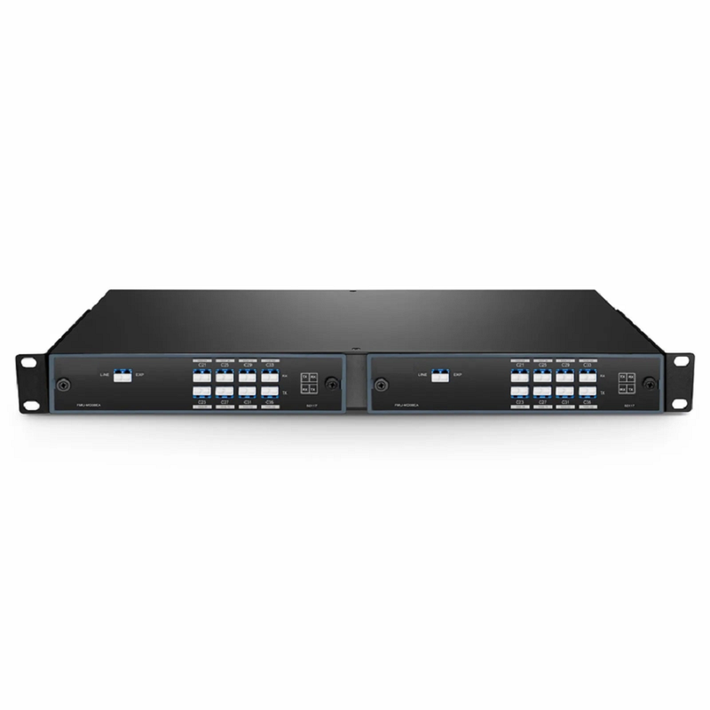 8 Channels CWDM Mux Demux, 1470-1610nm, with Monitor and Expansion Port, 2.0dB Typical IL, LC/UPC, Dual Fiber, FMU Plug-in Module