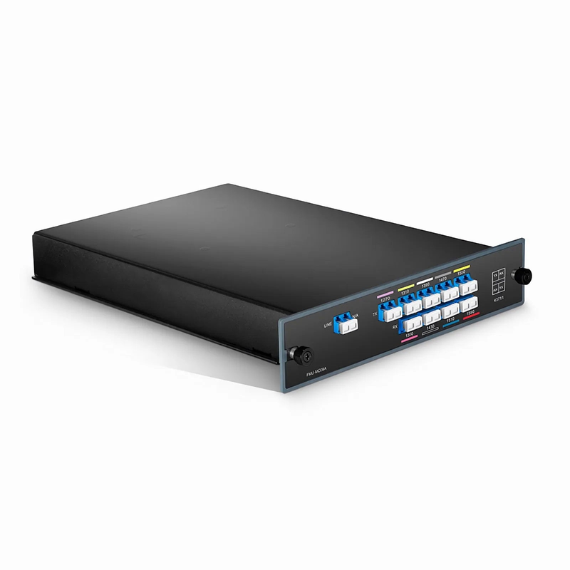 9 Channels CWDM Mux Demux, 1270-1590nm, 2.4dB Typical IL, LC/UPC, Single Fiber, Side-A, FMU Plug-in Module
