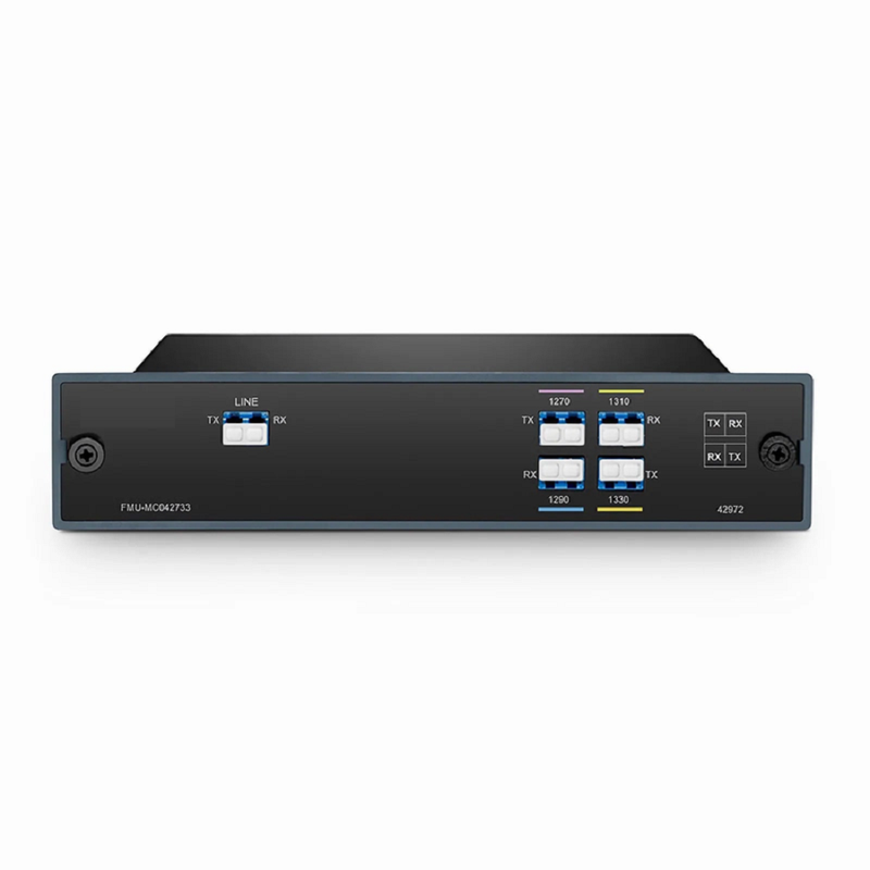 4 Channels CWDM Mux Demux, 1270-1330nm, 1.0dB Typical IL, LC/UPC, Dual Fiber, FMU Plug-in Module