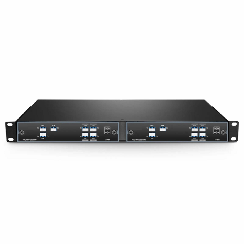 4 Channels DWDM Mux Demux, 100GHz C20-C23, with Monitor and Expansion Port, 1.6dB Typical IL, LC/UPC, Dual Fiber, FMU Plug-in Module