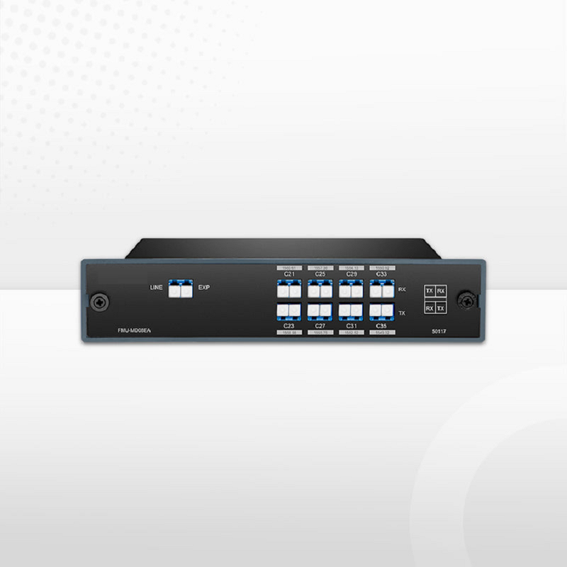 8 Channels DWDM Mux Demux, 100GHz C53-C60, with Monitor, Expansion and 1310nm Port, 3.0dB Typical IL, LC/UPC, Dual Fiber, FMU Plug-in Module