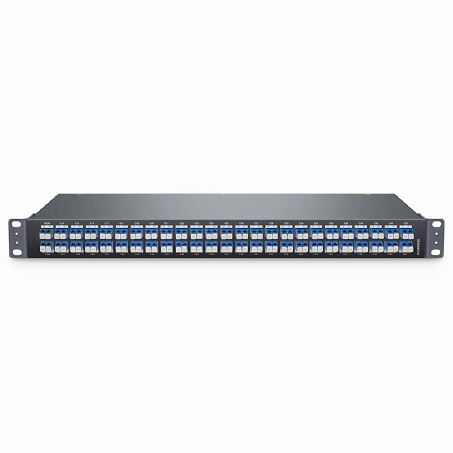 OMD48ECM, 48 Channels 100GHz C14-C61 Passive, Dual Fiber DWDM Mux and Demux with Monitor Port, LC/UPC, 1U Rack