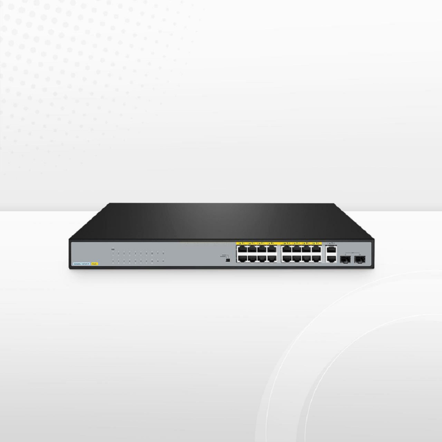 S2500L-18T2F-P, 18-Port Gigabit Ethernet L2 Unmanaged PoE+ Switch, 16 x PoE+ Ports@240W, 2 x 1Gb RJ45, with 2 x 1Gb SFP Uplinks, Desktop/Rackmount
