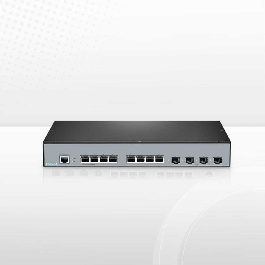 S3200-8MG4S, 8-Port Ethernet L2+ Switch, 8 x 100M/1000M/2.5G Multi-Gigabit RJ45, with 4 x 10Gb SFP+ Uplinks