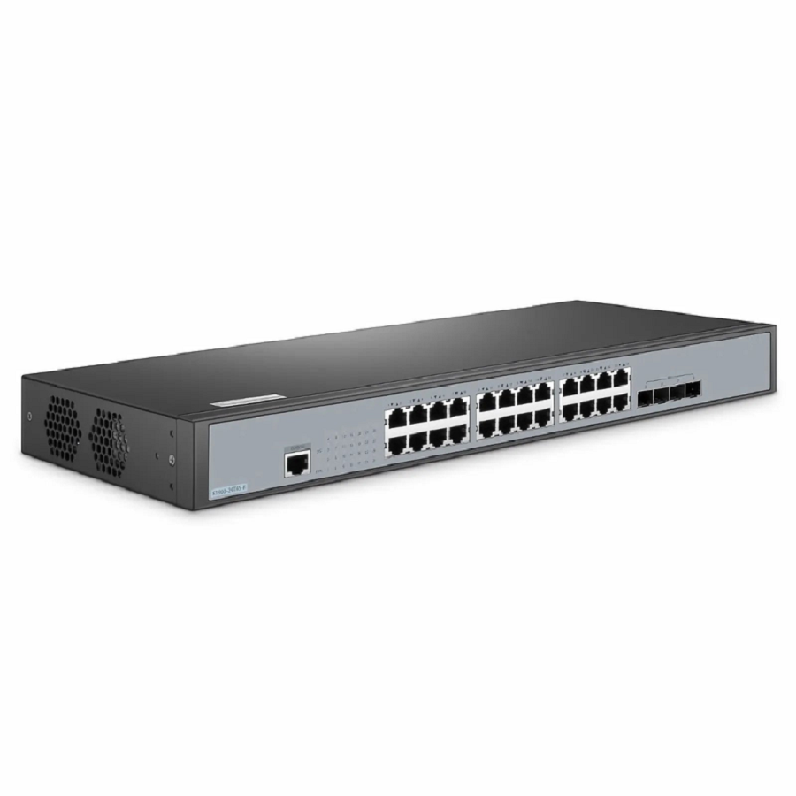 S3900-24T4S-R, 24-Port Gigabit Ethernet L2+ Switch, 24 x Gigabit RJ45, with 4 x 10Gb SFP+ Uplinks, Stackable Switch, Fanless, Support ETL Certification