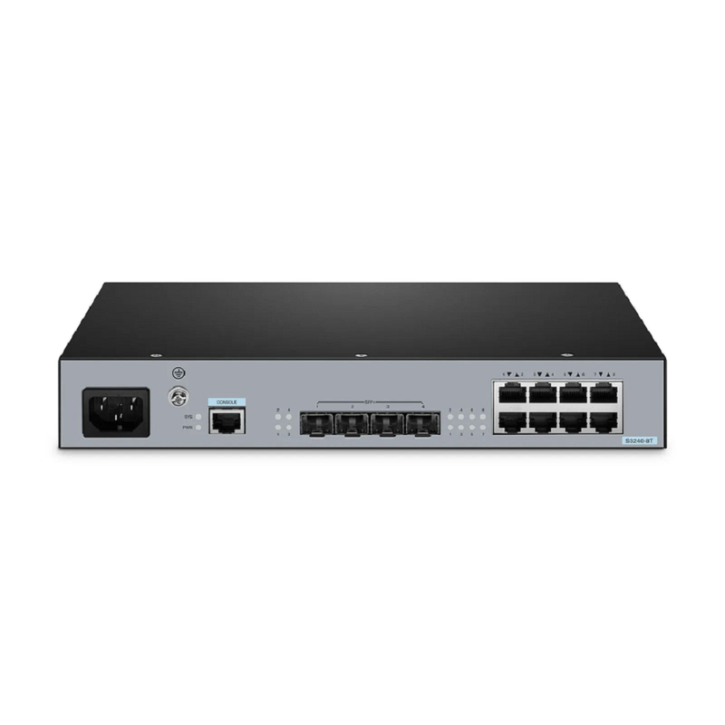 S3240-8T, 8-Port Gigabit Ethernet L2+ Switch, 8 x Gigabit RJ45, with 4 x 10Gb SFP+ Uplinks, Stackable Switch, Fanless
