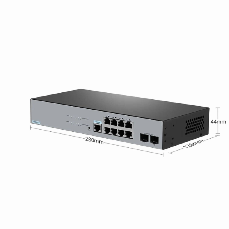 S2805S-8TF, 8-Port Gigabit Ethernet L2 Smart Managed Switch, 8 x Gigabit RJ45, with 2 x 1Gb SFP Uplinks, Fanless