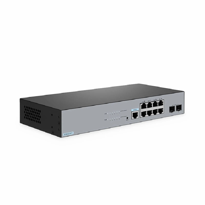 S2805S-8TF, 8-Port Gigabit Ethernet L2 Smart Managed Switch, 8 x Gigabit RJ45, with 2 x 1Gb SFP Uplinks, Fanless