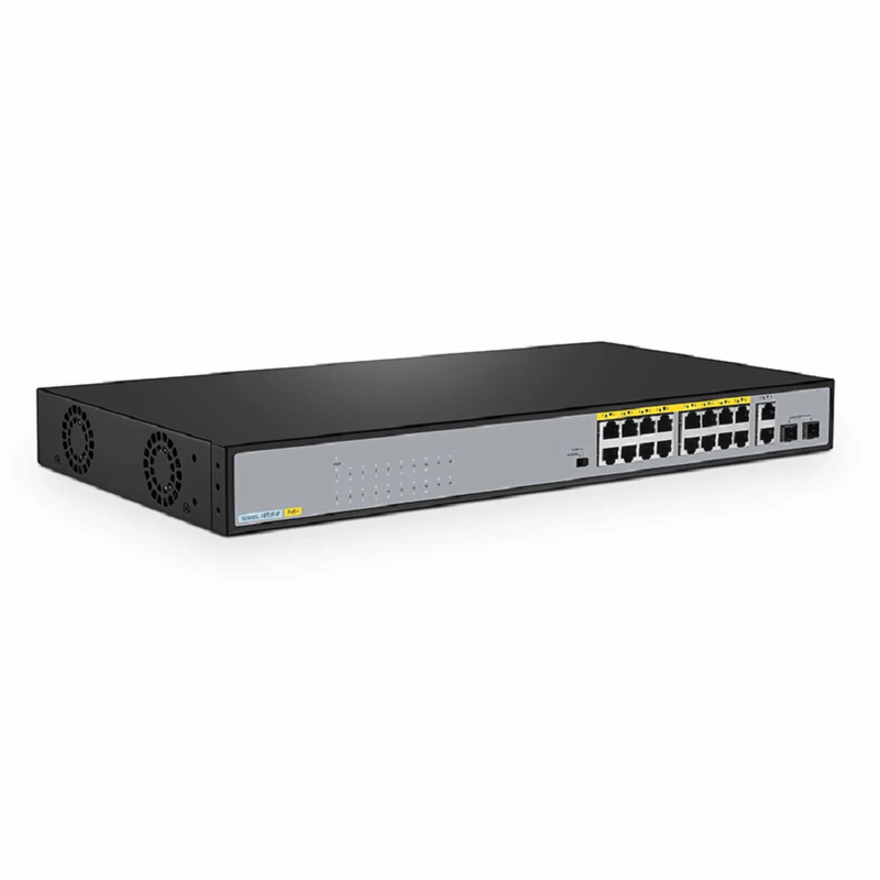 S2500L-18T2F-P, 18-Port Gigabit Ethernet L2 Unmanaged PoE+ Switch, 16 x PoE+ Ports@240W, 2 x 1Gb RJ45, with 2 x 1Gb SFP Uplinks, Desktop/Rackmount