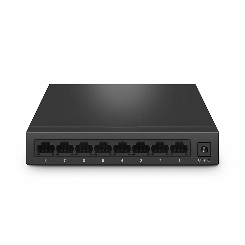 S1900-8T, 8-Port Gigabit Ethernet L2 Unmanaged Switch, 8x 10/100/1000BASE-T RJ45, Metal, Fanless, Desktop/Wall-Mount