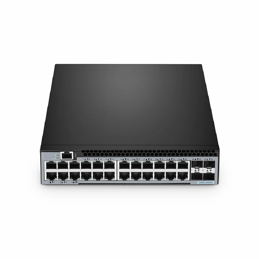 S3400C-24MG4S, 24-Port Ethernet L2+ Compact Half-Width Switch, 24 x 100M/1000M/2.5GBase-T/Multi-Gigabit, with 4 x 10Gb SFP+ Uplinks