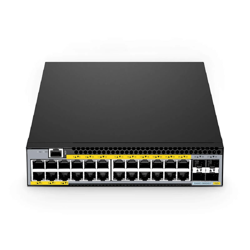 S3400C-24MG4S-P, 24-Port Ethernet L2+ PoE+ Switch, 24 x 2.5GBASE-T/Multi-Gigabit, with 4 x 10Gb SFP+ Uplinks