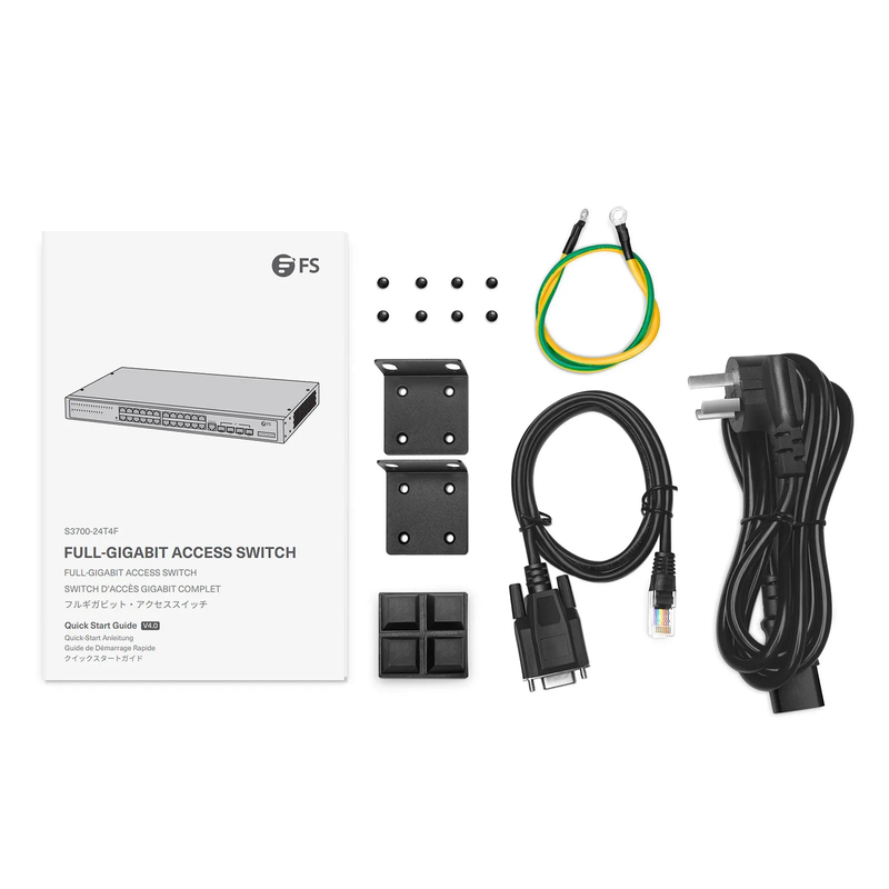 S3700-24T4F, 24-Port Gigabit Ethernet L2+ Switch, 24 x Gigabit RJ45, with 4 x 1Gb SFP Uplinks, Fanless