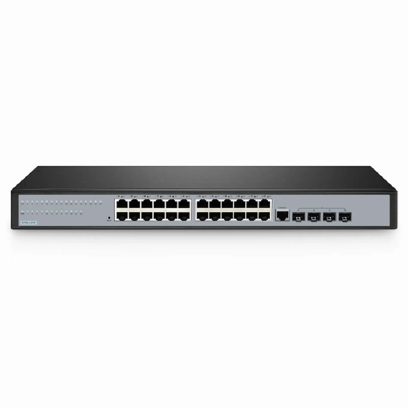 S3700-24T4F, 24-Port Gigabit Ethernet L2+ Switch, 24 x Gigabit RJ45, with 4 x 1Gb SFP Uplinks, Fanless