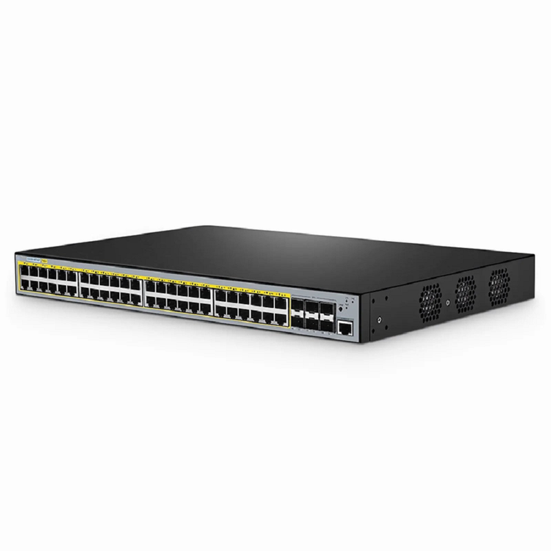 S3400-48T6SP, 48-Port Gigabit Ethernet L2+ PoE+ Switch, 48 x PoE+ Ports @370W, with 6 x 10Gb SFP+ Uplinks, AC+DC Power Supplies, Support Stacking